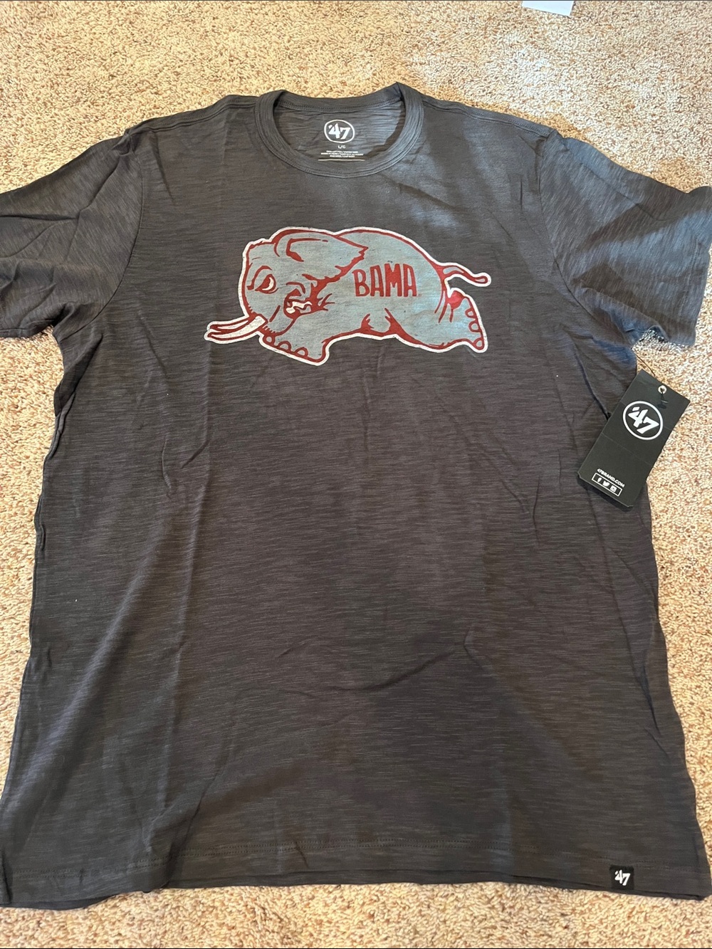 47 Brand Black University of Alabama Elephant Graphic Tee